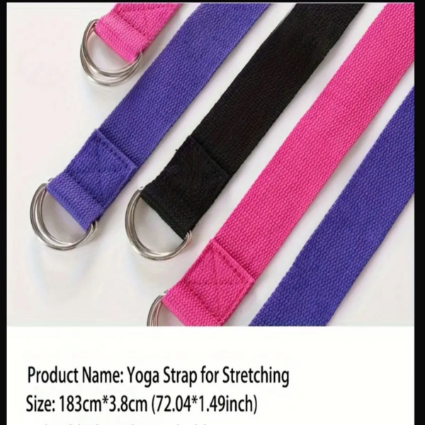 Durable Yoga Strap with Metal D Ring - Image 5