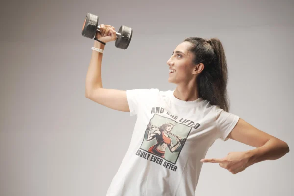 Women's "And She Lifted Heavily Ever After" Graphic T-Shirt - Image 5