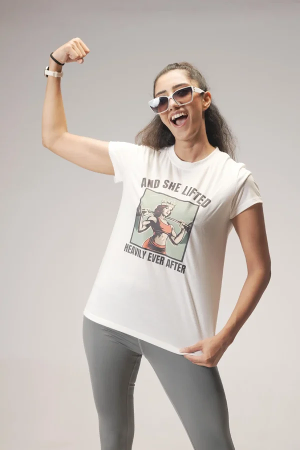 Women's "And She Lifted Heavily Ever After" Graphic T-Shirt