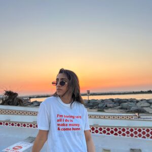 Women's Casual "I'm Boring, All I Do is Make Money & Come Home" Graphic Tee.
